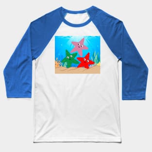 Colorful Funny Fish With Googly Eyes Baseball T-Shirt